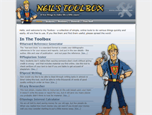 Tablet Screenshot of neilstoolbox.com